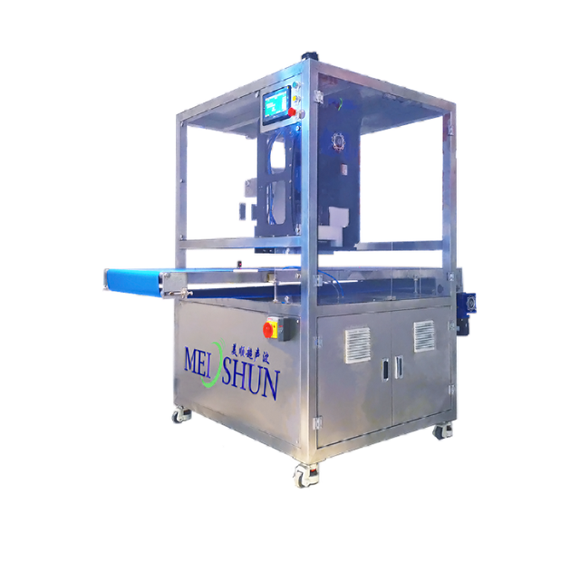 Cortador de torta redondo ultrasónico y máquina de inserción de papel para línea de producción